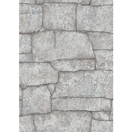 Természetes meszelt strukturált kőfal krémszürke szürke és sötétszürke tónus tapéta