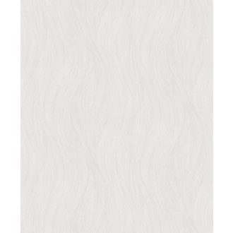   Könnyed hullámos design - Dinamikus vizuális élmény fehér és krémfehér tónus fémes hatás tapéta