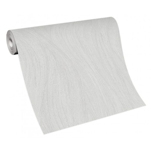 Könnyed hullámos design - Dinamikus vizuális élmény fehér és krémfehér tónus fémes hatás tapéta