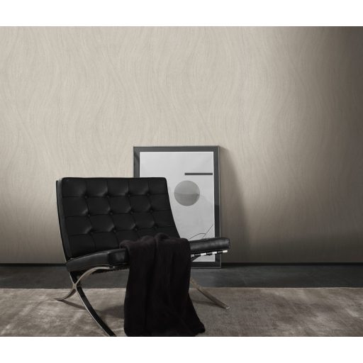 Könnyed hullámos design - Dinamikus vizuális élmény bézs tónus fémes hatás tapéta