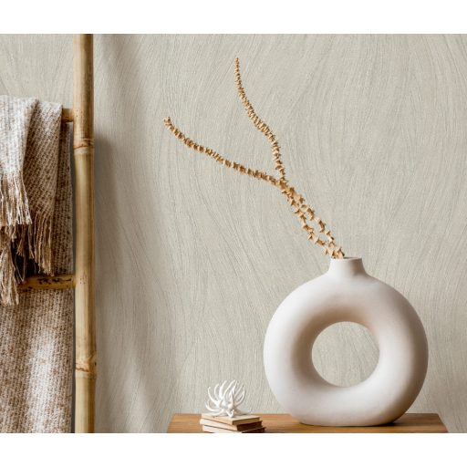 Könnyed hullámos design - Dinamikus vizuális élmény bézs tónus fémes hatás tapéta