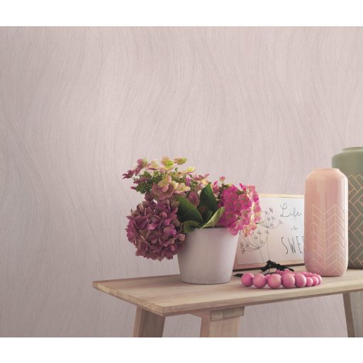 Könnyed hullámos design - Dinamikus vizuális élmény rózsaszín tónus fémes hatás tapéta