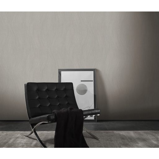 Könnyed hullámos design - Dinamikus vizuális élmény barna és ezüst tónus fémes hatás tapéta