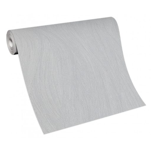 Könnyed hullámos design - Dinamikus vizuális élmény világosszürke és ezüst tónus fémes hatás tapéta