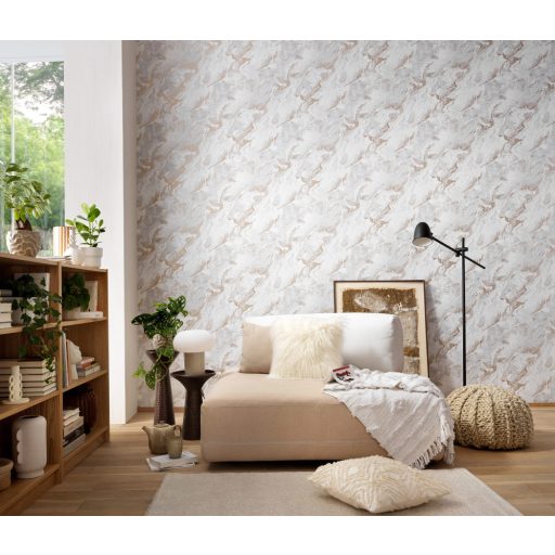 Carrara design a márvány természetes szépsége ihlette szürkésfehér szürke és arany tónus fémes hatás tapéta
