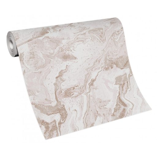 Carrara design a márvány természetes szépsége ihlette törtfehér és rózsaszín tónus fémes hatás tapéta