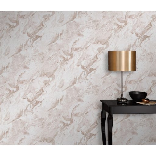 Carrara design a márvány természetes szépsége ihlette törtfehér és rózsaszín tónus fémes hatás tapéta
