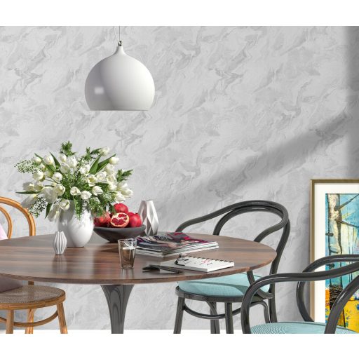 Carrara design a márvány természetes szépsége ihlette krémszürke szürke és ezüst tónus fémes hatás tapéta