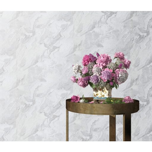 Carrara design a márvány természetes szépsége ihlette krémszürke szürke és ezüst tónus fémes hatás tapéta