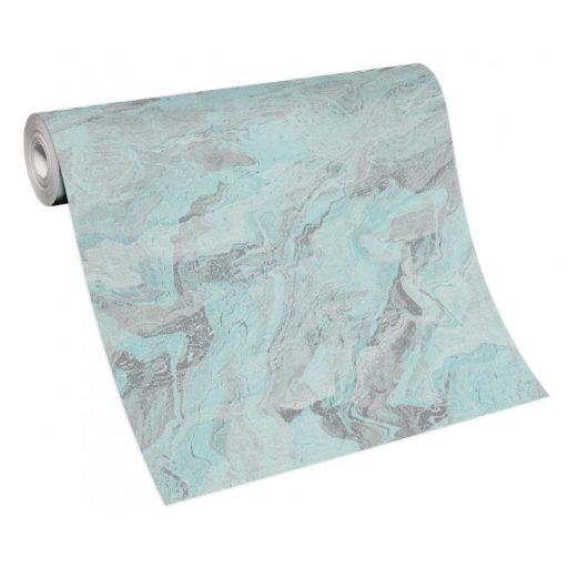 Carrara design a márvány természetes szépsége ihlette türkizkék tónus szines fémes hatás tapéta
