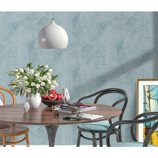 Puha szarvasbőrre emlékeztető Patch design váltakozó struktúra türkizkék tónus irizáló hatás tapéta