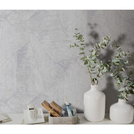 Puha szarvasbőrre emlékeztető Patch design váltakozó struktúra világosszürke és szürke tónus irizáló hatás tapéta