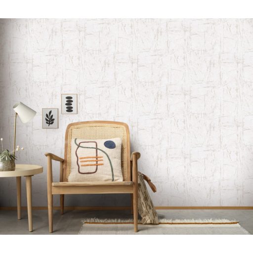 Scratch design - szabálytalan karcolt élénk struktúrminta bézs és arany tónus finom fémes hatás tapéta