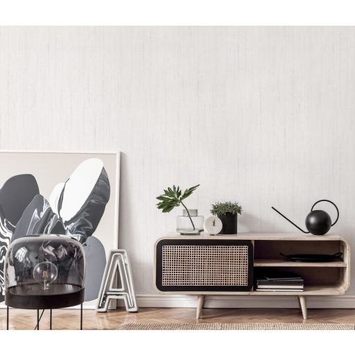 Természetes és elegáns egyszínű strukturminta finom csíkos megjelenés krém és krémszürke tónus tapéta