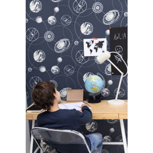 Caselio Young and Free 103259124 Asztro Trend Bolygók Galaxisok éjkék fehér tapéta