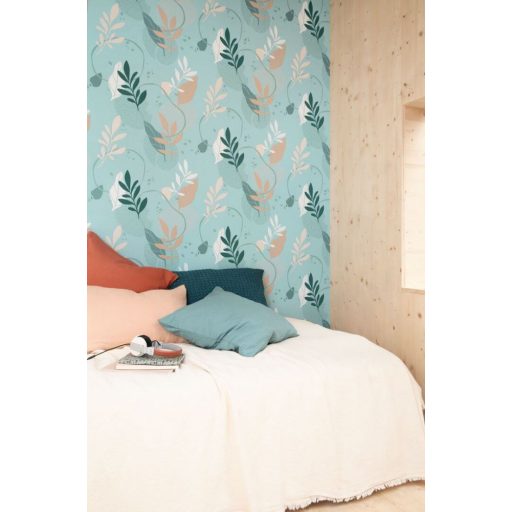 Caselio Young and Free 103262040 BE YOURSELF Élénk geometrikus növény motívum krém rózsaszín sárga színes tapéta