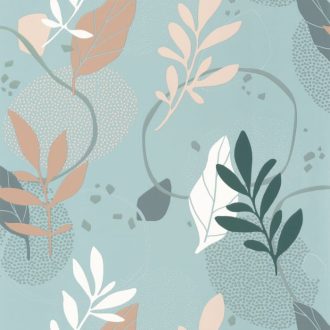   Caselio Young and Free 103266078 BE YOURSELF Élénk geometrikus növény motívum kékeszöld fehér zöld színes tapéta