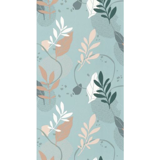 Caselio Young and Free 103266078 BE YOURSELF Élénk geometrikus növény motívum kékeszöld fehér zöld színes tapéta