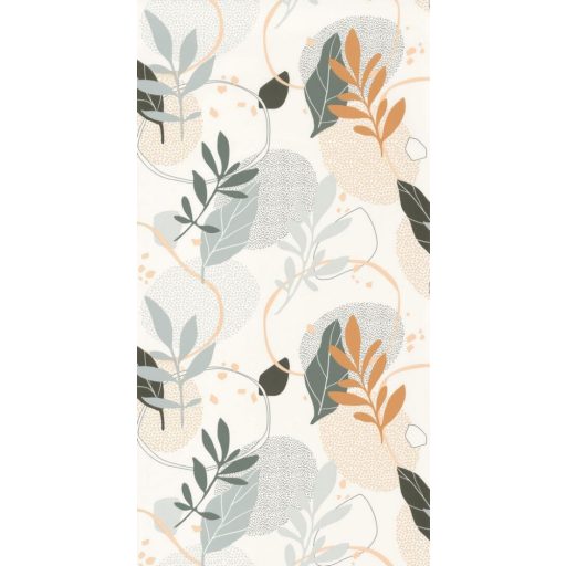 Caselio Young and Free 103267063 BE YOURSELF Élénk geometrikus növény motívum krém khakizöld  színes tapéta