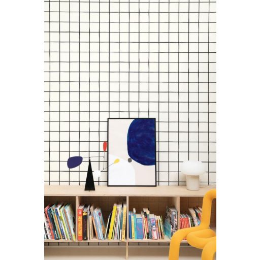 Caselio Young and Free 103270000 KEEP CALM Minimalista egyenes vonalú művészi minta fehér fekete tapéta