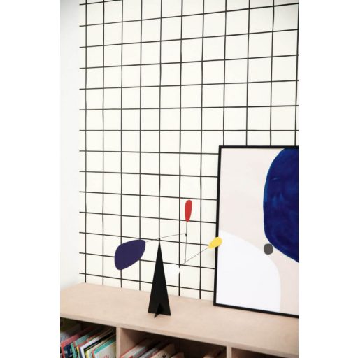 Caselio Young and Free 103270000 KEEP CALM Minimalista egyenes vonalú művészi minta fehér fekete tapéta