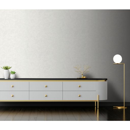 Modern ecsetelt vakolathatású minta fehér tónus fémes hatás tapéta