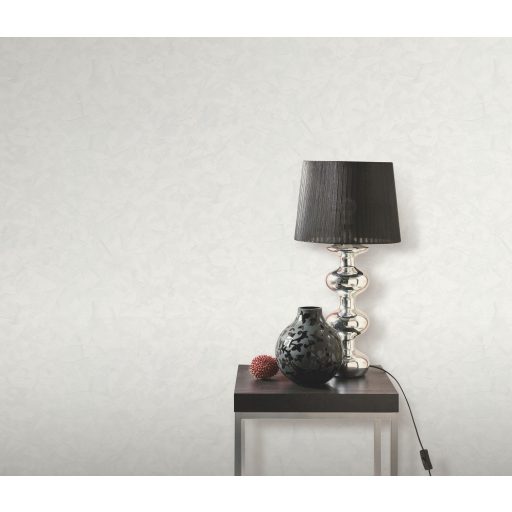 Modern ecsetelt vakolathatású minta fehér tónus fémes hatás tapéta