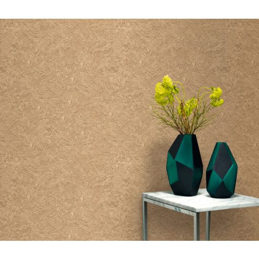 Háromdimenziós dinamikus márványminta csillogó és fényes hatás bézs barna és aranybarna tónus tapéta