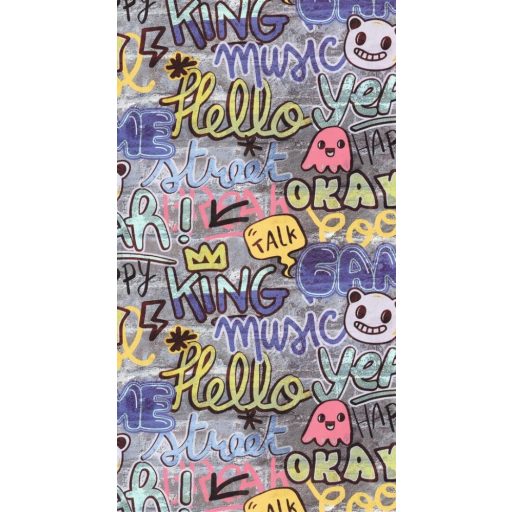 Caselio Young and Free 103304565 MAKE IT FUN Street Art Graffiti szürke szines tapéta