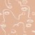 Caselio Young and Free 103334040 JUST SMILE Grafikus Avantgárd művészi arcmotívum nyers barna krémfehér tapéta