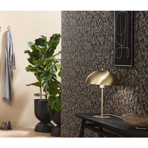 Szabálytalan körök grafikus mintája beton háttéren fekete aranybarna és arany tónus fémes hatás tapéta