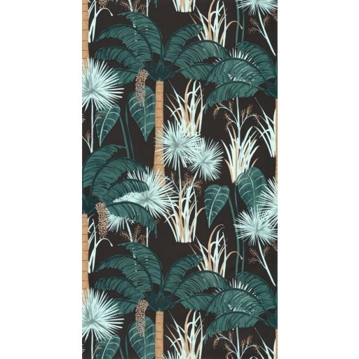 Caselio Young and Free 103376077 ENJOY LIFE Natur Egzotikus trópusi növények antracit kékeszöld barna fehér tapéta