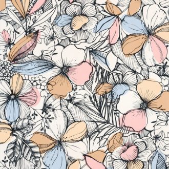   Caselio Young and Free 103384020 CALIFORNIA DREEMING Botanikus Költői virágszirmok fehér rózsaszín sárga szines tapéta