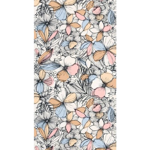 Caselio Young and Free 103384020 CALIFORNIA DREEMING Botanikus Költői virágszirmok fehér rózsaszín sárga szines tapéta