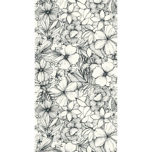 Caselio Young and Free 103389009 CALIFORNIA DREEMING Botanikus Költői virágszirmok fehér fekete tapéta