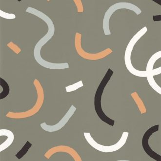   Caselio Young and Free 103397010 GOOD VIBES ONLY Grafkius Szines spagetti graffiti khakizöld fehér sárga szürke fekete