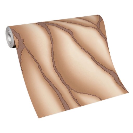 Megdöbbentő és szokatlan háromdimenziós márvány megjelenítés barna és bronz tónus fémes hatás tapéta