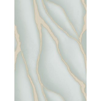   Megdöbbentő és szokatlan háromdimenziós márvány megjelenítés zöld/világoszöld és bézs/bézsarany tónus fémes hatás tapéta