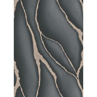   Megdöbbentő és szokatlan háromdimenziós márvány megjelenítés antracit fekete és arany tónus fémes hatás tapéta