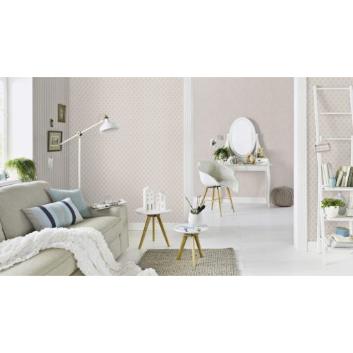 Klasszikus apró virágos motívum Art Deco stílusjegyekkel 3D barna/szürkésbarna tónus tapéta