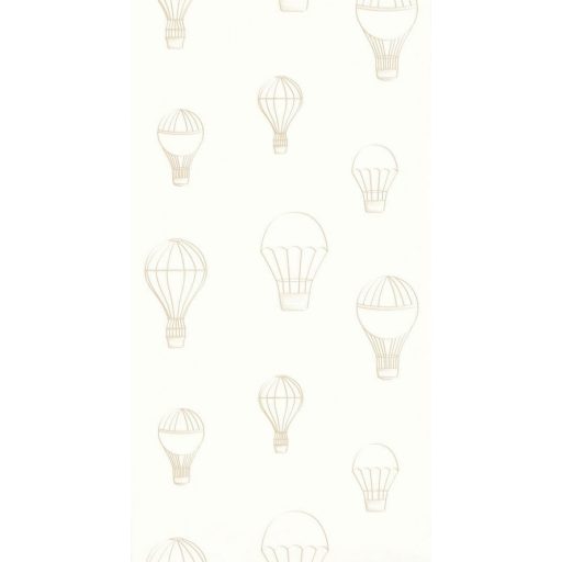 Kalandos utazás hőlégballonnal fehér bézs tapéta