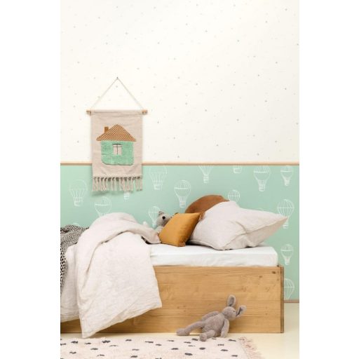 Kalandos utazás hőlégballonnal fehér bézs tapéta