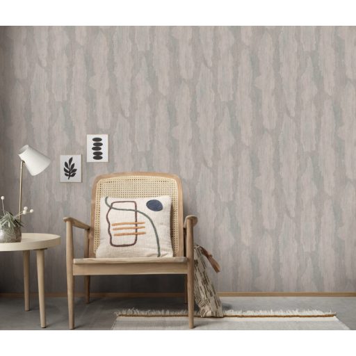 Koptatott felületű strukturált vakolat minta barna/szürkésbarna szürkéskék és ezüst tónus tapéta