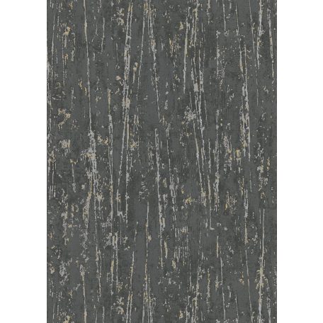 Karcolt betonhatású strukturált minta szürke/sötétszürke aranysárga és ezüst tónus fémes hatás tapéta