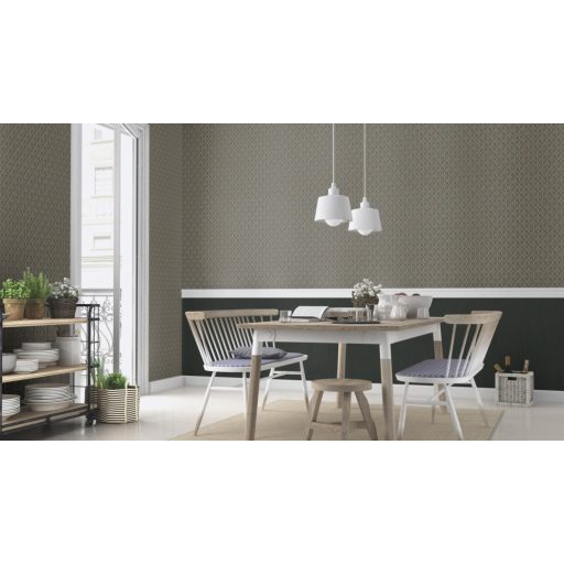 Enyhén hullámos texturált egyszínű minta fekete tónus tapéta