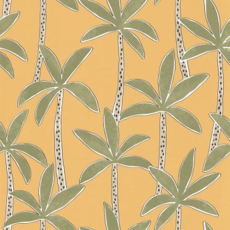   Alap a pálmaliget ahol fáról fára ugrálhatsz currysárga zöld barna fekete fehér tapéta