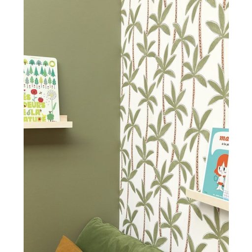 Alap a pálmaliget ahol fáról fára ugrálhatsz fehér khakizöld barna fekete tapéta