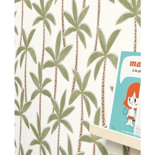 Alap a pálmaliget ahol fáról fára ugrálhatsz fehér khakizöld barna fekete tapéta