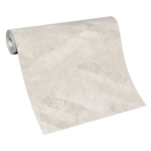 Háromdimenziós geometriai minta beton háttéren krém krémszürke bézs és szürkésbézs tónus tapéta