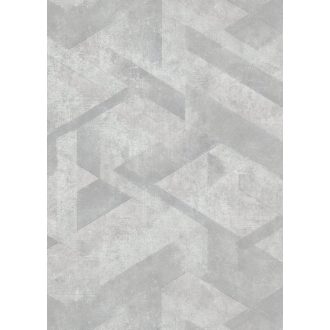   Háromdimenziós geometriai minta beton háttéren szürkésfehér világosszürke és szürke tónus tapéta